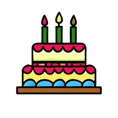 birthday cake icon. Cake icon vector for web and mobile app. Cake sign and symbol. Birthday cake icon