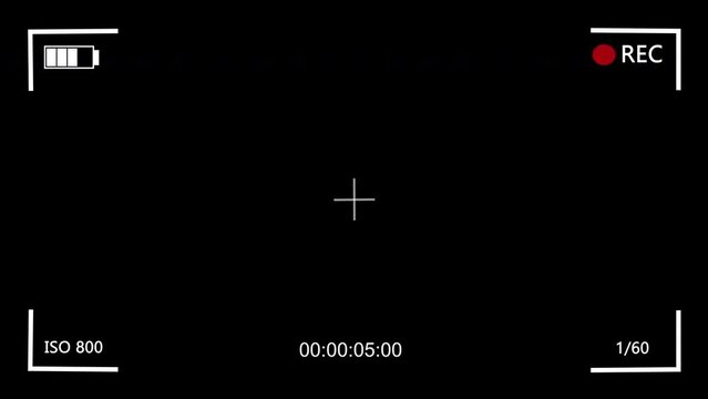 Illustrated frame of the video camera screen in 4k resolution	