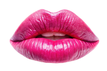pink lips isolated on transparent background