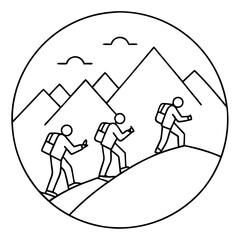Loving family illustration in the moutain