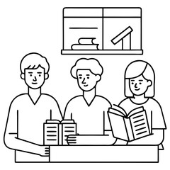 Cartoon business people and students in vector format perfect for illustrating work, education or humor