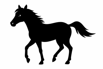 black and white horse silhouette, horse vector illustration, horse silhouette, animal silhouette isolated vector Illustration, png, Funny cute horse, Jumping cartoon horses