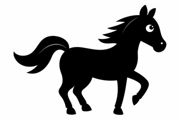 black and white horse silhouette, horse vector illustration, horse silhouette, animal silhouette isolated vector Illustration, png, Funny cute horse, Jumping cartoon horses