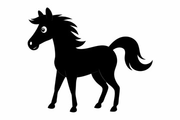 black and white horse silhouette, horse vector illustration, horse silhouette, animal silhouette isolated vector Illustration, png, Funny cute horse, Jumping cartoon horses