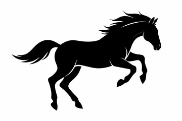black and white horse silhouette, horse vector illustration, horse silhouette, animal silhouette isolated vector Illustration, png, Funny cute horse, Jumping cartoon horses