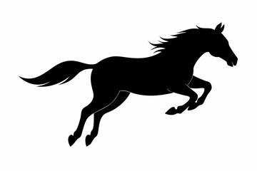 black and white horse silhouette, horse vector illustration, horse silhouette, animal silhouette isolated vector Illustration, png, Funny cute horse, Jumping cartoon horses
