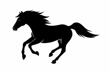 black and white horse silhouette, horse vector illustration, horse silhouette, animal silhouette isolated vector Illustration, png, Funny cute horse, Jumping cartoon horses