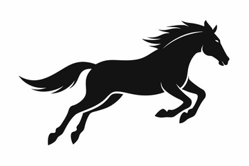 black and white horse silhouette, horse vector illustration, horse silhouette, animal silhouette isolated vector Illustration, png, Funny cute horse, Jumping cartoon horses
