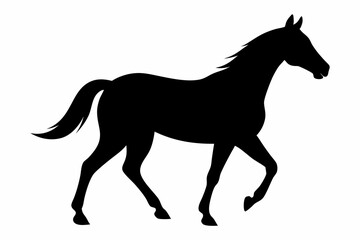 black and white horse silhouette, horse vector illustration, horse silhouette, animal silhouette isolated vector Illustration, png, Funny cute horse, Jumping cartoon horses