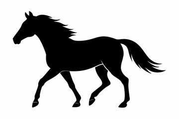 black and white horse silhouette, horse vector illustration, horse silhouette, animal silhouette isolated vector Illustration, png, Funny cute horse, Jumping cartoon horses