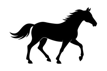 black and white horse silhouette, horse vector illustration, horse silhouette, animal silhouette isolated vector Illustration, png, Funny cute horse, Jumping cartoon horses