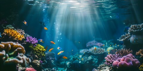 Explore the AI-Driven Underwater World Through Unique Camera Perspectives. Concept Underwater Photography, AI Technology, Unique Perspectives, Marine Life, Camera Innovation