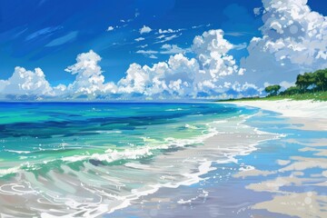 Fototapeta premium Serene Coastal Beauty. Tranquility of Nature concept