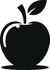 apple icon, apple vector, apple with leaf, apple, apple silhouette