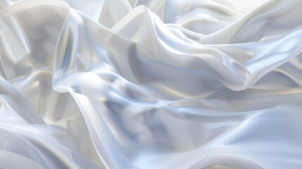 Fototapeta premium Abstract 3D White Glass Fluid Wave Background