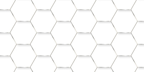 Abstract white 3d hexagon creative grid honeycomb structure mosaic pattern background. luxury minimal technology network abstraction tech digital tile vector wall banner surface polygon background.