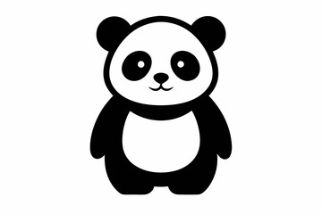 black and white panda silhouette, panda vector illustration, panda silhouette, animal silhouette isolated vector Illustration, png, Funny cute panda, Jumping cartoon pandas