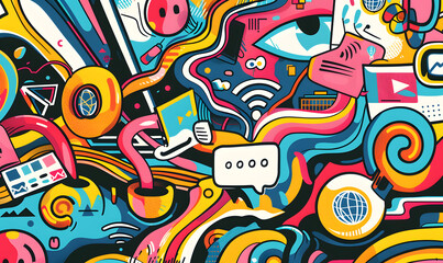 graphic backgrounds related to technology, communication, and the internet