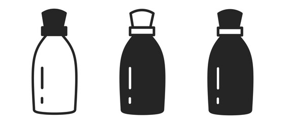 Glass bottle icon on white background. Vector logo glass bottle illustration.