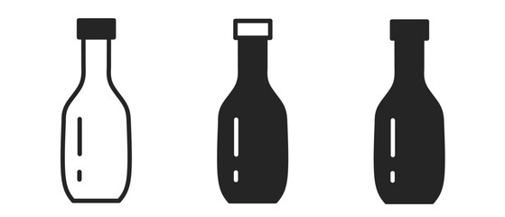 Glass bottle icon on white background. Vector logo glass bottle illustration.