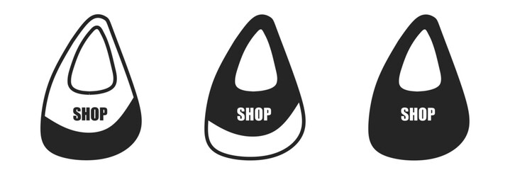 Shopping bag icon on white background. Vector logo shopping bag illustration.