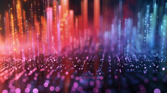 A 3D render of a scatter plot graph visualizing statistical correlations and outliers