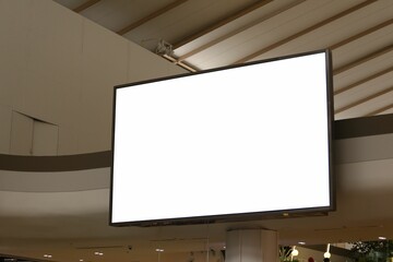 Large of blank billboard in a shopping mall.