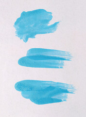 Light blue brush isolated on white art paper background.