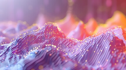 A 3D render of a scatter plot graph visualizing statistical correlations and outliers