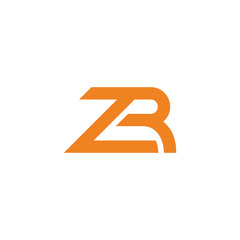 letter zr linked simple geometric lines logo vector