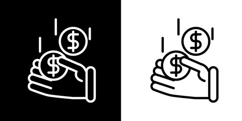 Investment icon, Business icon. Target. Admin. Work Team. Black icon. Silhouette.
