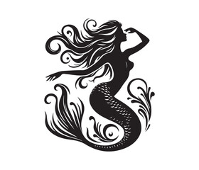 mermaid vector design,awesome mermaidsvg,high resolution printable mermaid atwork