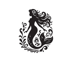 mermaid vector design,awesome mermaid svg,high resolution printable mermaid atwork