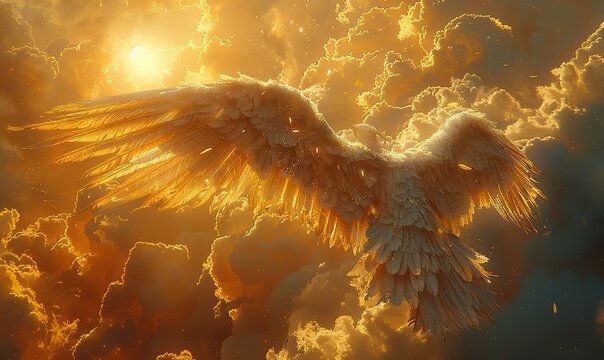 icarus flying to the sun a character from greek mythology.illustration