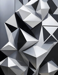 Silver Geometric Illustration Art	