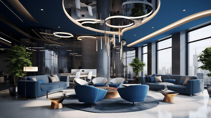 Modern Office Interior with Chairs and Tables in the city