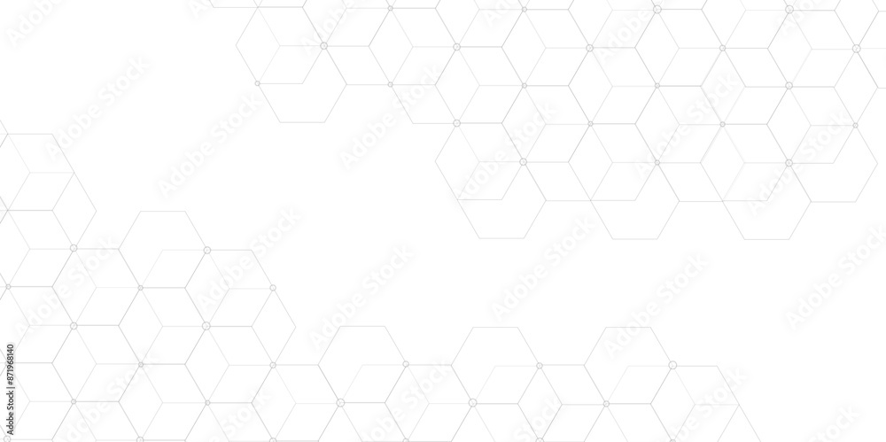 Wall mural hexagon geometric on a white background. geometric abstract background with simple hexagon elements.