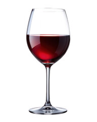 glass of red wine isolated on white background
