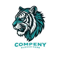 Tiger mascot animal Head Logo Vector Illustration design