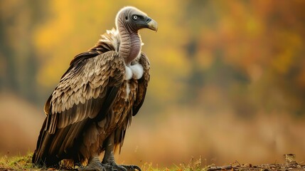 Fototapeta premium Closeup of wild gryffon vulture sitting