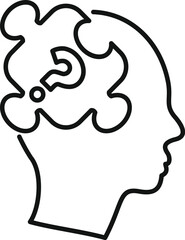 Minimalist line art illustration representing the concept of questioning and curiosity