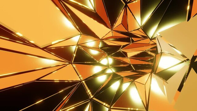 Geometric tunnel Glow3 d. the polygons are golden and brown. 3b render