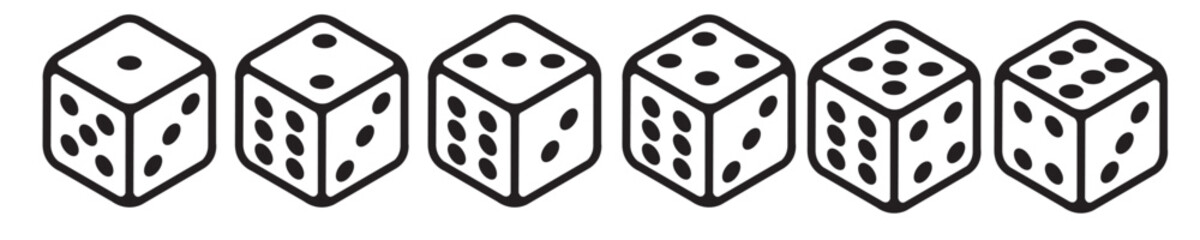 Playing Dice ICon Set. Realistic 3D Illustration Of Theer Blue Dice	
