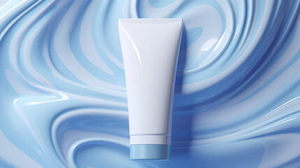 White Background with Tubes of Cream and Toothpaste