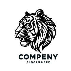 Tiger mascot animal Head Logo Vector Illustration design