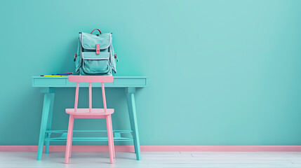 Student desk, wallpaper, recalling the feelings of learning in childhood