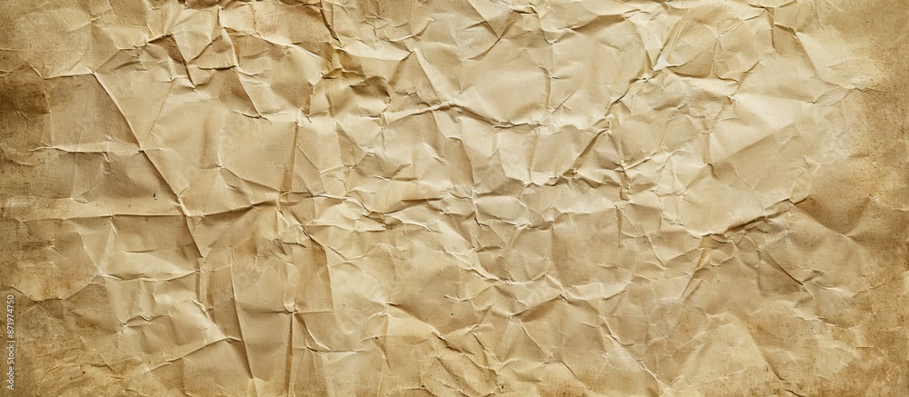 Poster High resolution image of a retro-style paper background in beige with excellent texture. Ideal for projects needing a vintage look, offering ample copy space.
