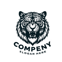 Tiger mascot animal Head Logo Vector Illustration design