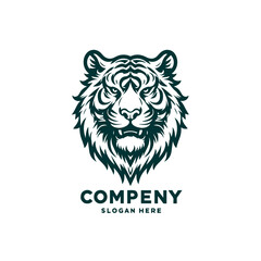 Tiger mascot animal Head Logo Vector Illustration design