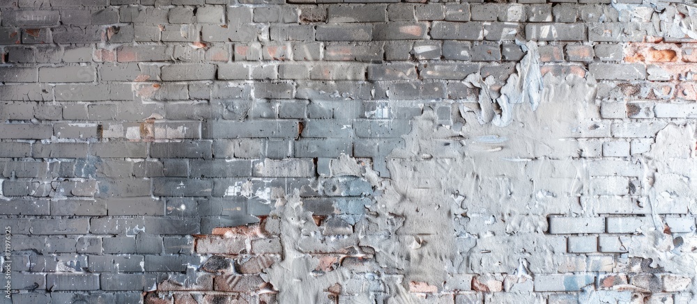 Leinwandbilder Interior portion of a brick wall with a smooth painted surface, suitable for adding text or images within a copy space image.